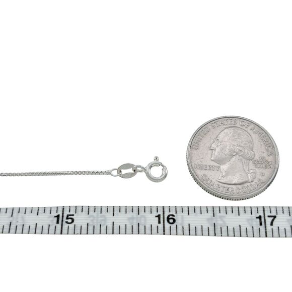 Vintage AGI Italy Sterling Silver 925 1.0mm Box Chain Necklace 16" - Picture 2 of 3